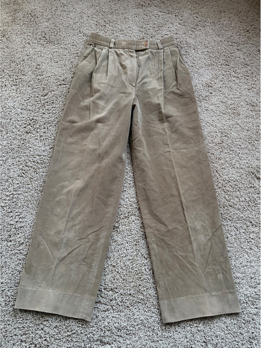 Women Vintage Bernard Zins Saks Fifth Avenue Corduroy Pants Pleated Wide Leg 28